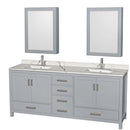 Sheffield 80 Inch Double Bathroom Vanity in Gray - 14