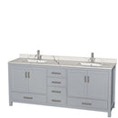 Sheffield 80 Inch Double Bathroom Vanity in Gray - 6
