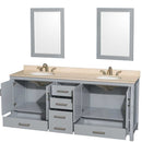 Sheffield 80 Inch Double Bathroom Vanity in Gray - 21