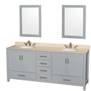 Sheffield 80 Inch Double Bathroom Vanity in Gray - 20