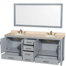 Sheffield 80 Inch Double Bathroom Vanity in Gray - 23