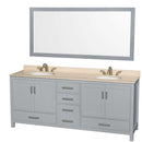 Sheffield 80 Inch Double Bathroom Vanity in Gray - 22
