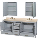 Sheffield 80 Inch Double Bathroom Vanity in Gray - 25