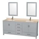 Sheffield 80 Inch Double Bathroom Vanity in Gray - 29