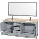 Sheffield 80 Inch Double Bathroom Vanity in Gray - 32