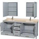 Sheffield 80 Inch Double Bathroom Vanity in Gray - 34