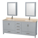 Sheffield 80 Inch Double Bathroom Vanity in Gray - 33