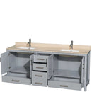 Sheffield 80 Inch Double Bathroom Vanity in Gray - 28