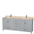 Sheffield 80 Inch Double Bathroom Vanity in Gray - 27