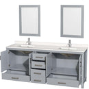 Sheffield 80 Inch Double Bathroom Vanity in Gray - 57