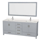 Sheffield 80 Inch Double Bathroom Vanity in Gray - 59