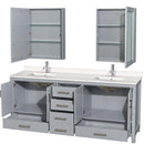 Sheffield 80 Inch Double Bathroom Vanity in Gray - 63