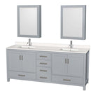 Sheffield 80 Inch Double Bathroom Vanity in Gray - 62