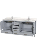 Sheffield 80 Inch Double Bathroom Vanity in Gray - 55
