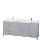 Sheffield 80 Inch Double Bathroom Vanity in Gray - 54