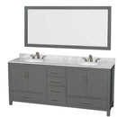 Sheffield 80 Inch Double Bathroom Vanity in Dark Gray - 63