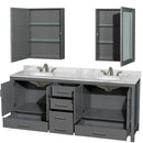 Sheffield 80 Inch Double Bathroom Vanity in Dark Gray - 68