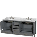 Sheffield 80 Inch Double Bathroom Vanity in Dark Gray - 57