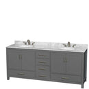 Sheffield 80 Inch Double Bathroom Vanity in Dark Gray - 56