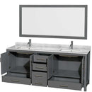 Sheffield 80 Inch Double Bathroom Vanity in Dark Gray - 81