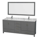 Sheffield 80 Inch Double Bathroom Vanity in Dark Gray - 80
