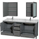Sheffield 80 Inch Double Bathroom Vanity in Dark Gray - 85