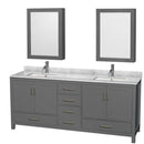 Sheffield 80 Inch Double Bathroom Vanity in Dark Gray - 84