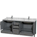 Sheffield 80 Inch Double Bathroom Vanity in Dark Gray - 74