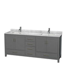Sheffield 80 Inch Double Bathroom Vanity in Dark Gray - 73