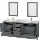 Sheffield 80 Inch Double Bathroom Vanity in Dark Gray - 13