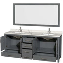 Sheffield 80 Inch Double Bathroom Vanity in Dark Gray - 16