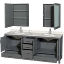 Sheffield 80 Inch Double Bathroom Vanity in Dark Gray - 19