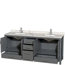Sheffield 80 Inch Double Bathroom Vanity in Dark Gray - 11