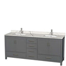Sheffield 80 Inch Double Bathroom Vanity in Dark Gray - 10
