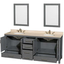 Sheffield 80 Inch Double Bathroom Vanity in Dark Gray - 26
