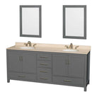 Sheffield 80 Inch Double Bathroom Vanity in Dark Gray - 25