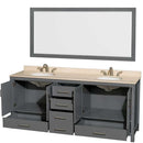 Sheffield 80 Inch Double Bathroom Vanity in Dark Gray - 30