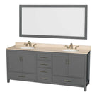 Sheffield 80 Inch Double Bathroom Vanity in Dark Gray - 29