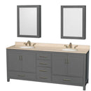 Sheffield 80 Inch Double Bathroom Vanity in Dark Gray - 33