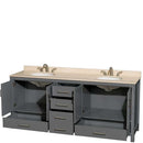 Sheffield 80 Inch Double Bathroom Vanity in Dark Gray - 23