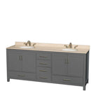 Sheffield 80 Inch Double Bathroom Vanity in Dark Gray - 22