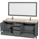 Sheffield 80 Inch Double Bathroom Vanity in Dark Gray - 47