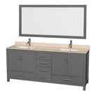 Sheffield 80 Inch Double Bathroom Vanity in Dark Gray - 46