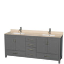 Sheffield 80 Inch Double Bathroom Vanity in Dark Gray - 39