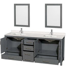 Sheffield 80 Inch Double Bathroom Vanity in Dark Gray - 93