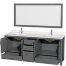 Sheffield 80 Inch Double Bathroom Vanity in Dark Gray - 96