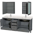 Sheffield 80 Inch Double Bathroom Vanity in Dark Gray - 99