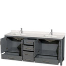 Sheffield 80 Inch Double Bathroom Vanity in Dark Gray - 91