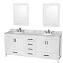 Sheffield 80 Inch Double Bathroom Vanity in White - 50