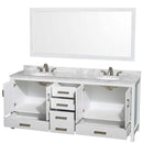 Sheffield 80 Inch Double Bathroom Vanity in White - 55